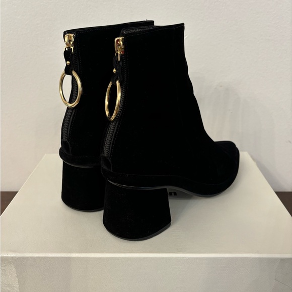 Reike Nen Black Velvet ankle mid-heel booties size US 5/ EU 35 - worn <5 times - Picture 3 of 10